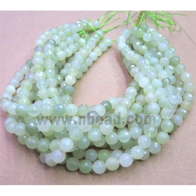 New Mountain Jade Beads, faceted round