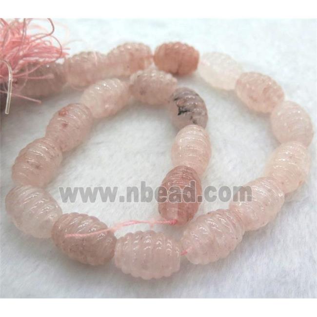pink quartz barrel beads