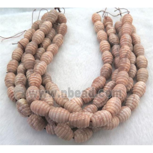 Sunstone barrel beads