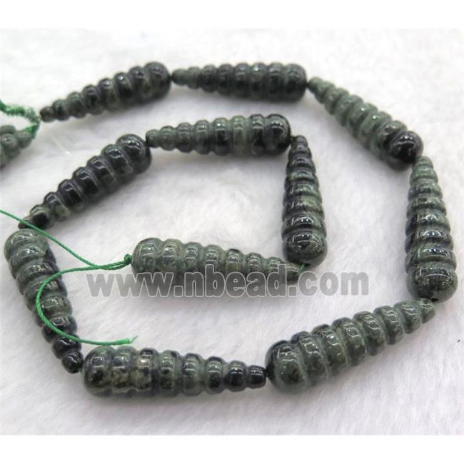 green jasper teardrop beads