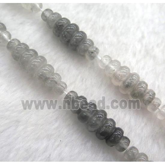 grey Cloudy Quartz rice beads