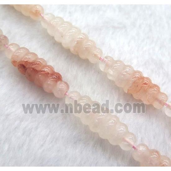 pink quartz rice beads
