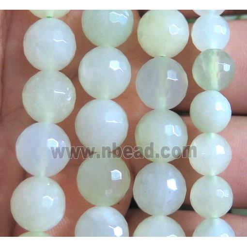 New Mountain Jade Beads, faceted round, green, A-Grade