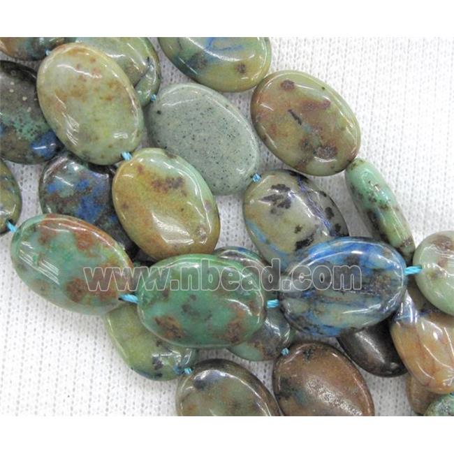 Azurite beads, flat oval