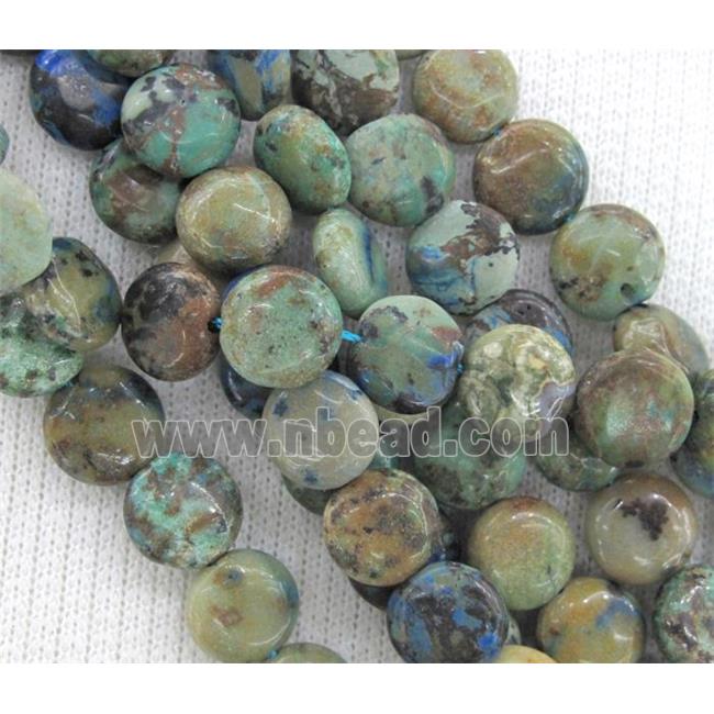 Azurite bead, flat round