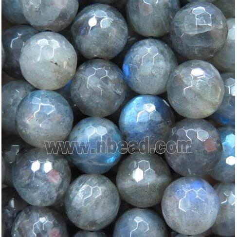 Labradorite beads, faceted round, AA-Grade