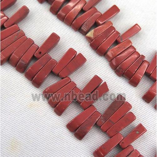 red jasper beads, stick