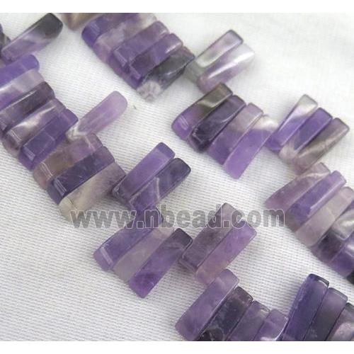 Amethyst beads, stick, purple