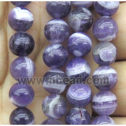 dog-tooth Amethyst beads, round, purple