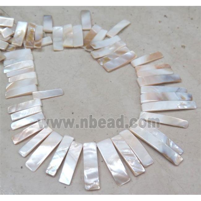 white shell stick beads