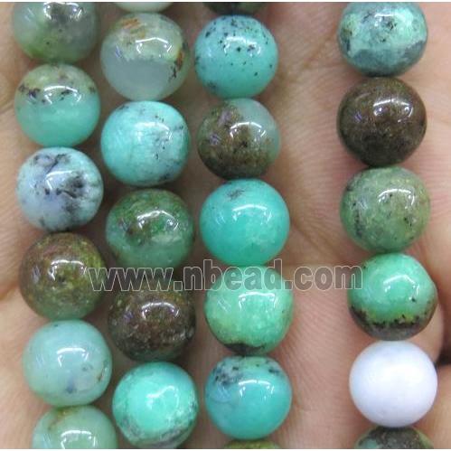 natural Australian Chrysoprase Beads, round, green