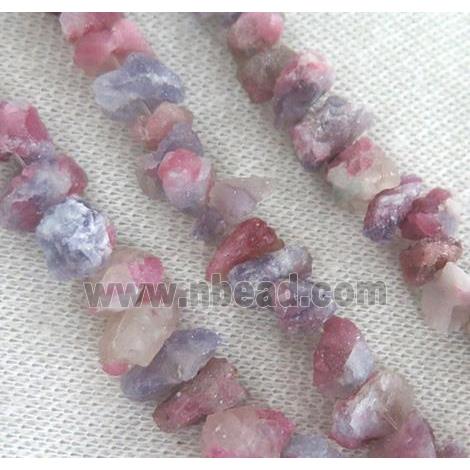 pink tourmaline chip beads, freeform