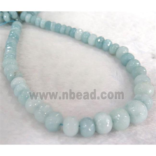Sinkiang Jade Beads, faceted rondelle, blue