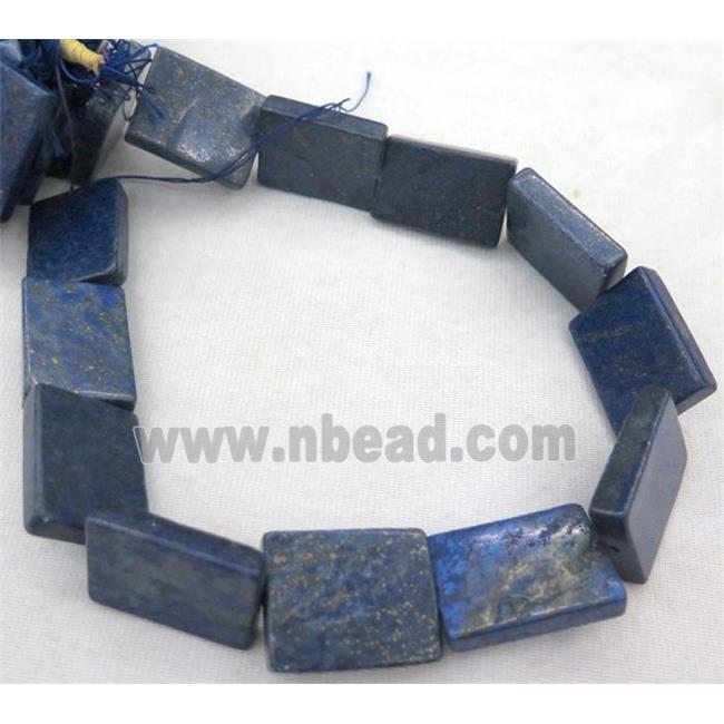 lapis lazuli beads, rectangle, blue
