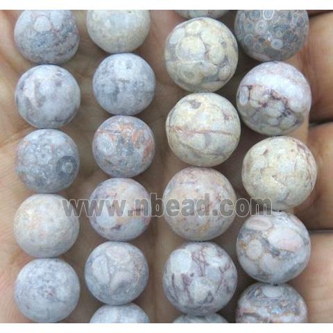 round leopard-skin jasper beads, matte