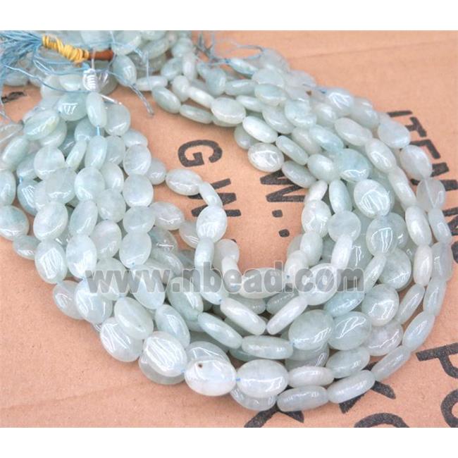 Aquamarine oval beads, blue