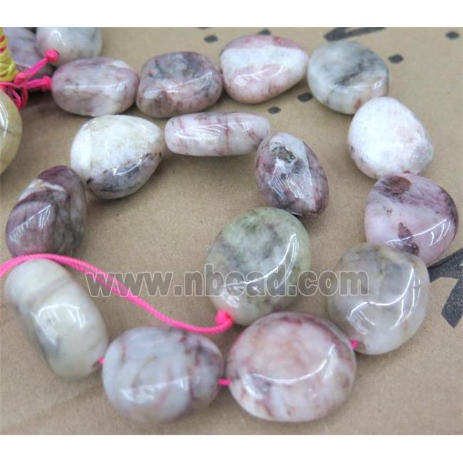 pink opal jasper beads, freeform