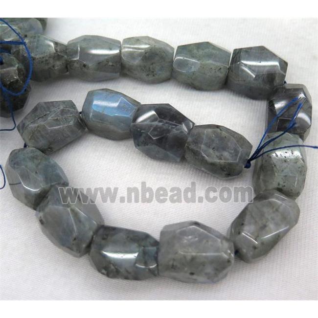 Labradorite bead, faceted freeform