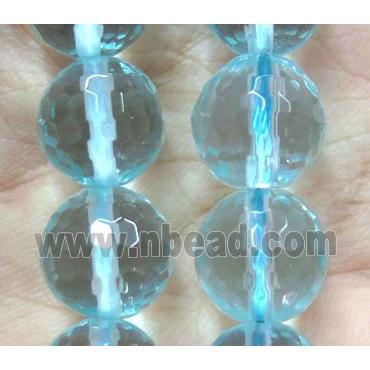 Topaz beads synthetic with blue crystal, faceted round