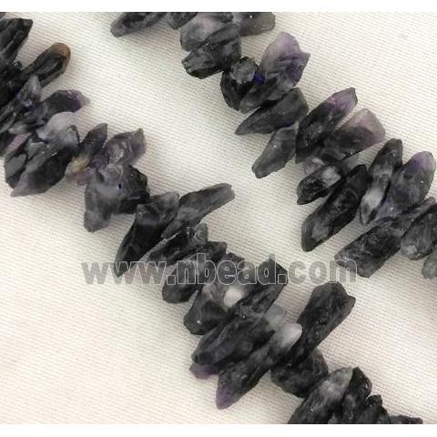 dogtooth Amethyst chip beads, dark-purple, freeform