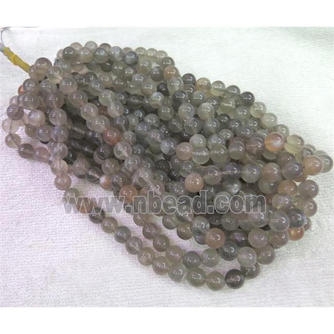 round Grey Moonstone Beads