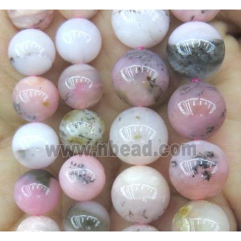 round Pink Opal Jasper Beads, AA-grade