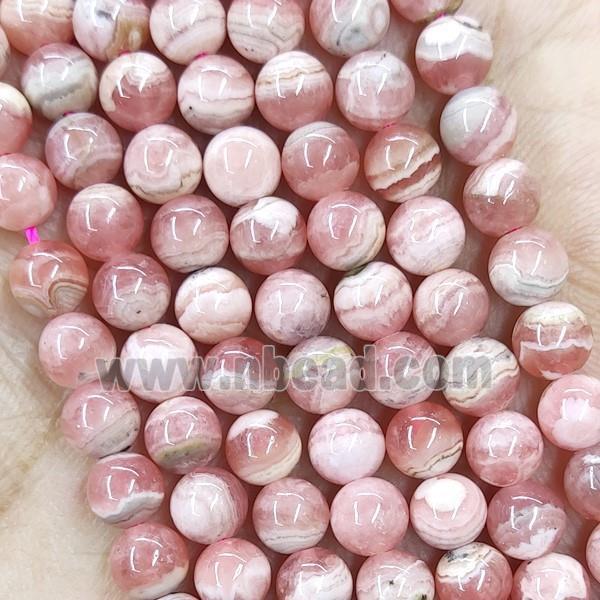 Natural Peru Rhodochrosite Beads Pink Smooth Round