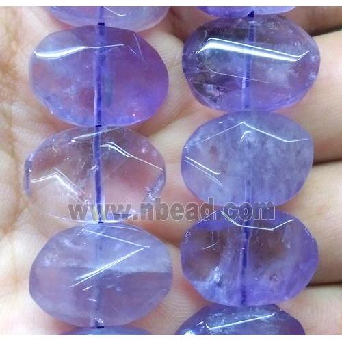 faceted amethyst oval bead, lt.purple