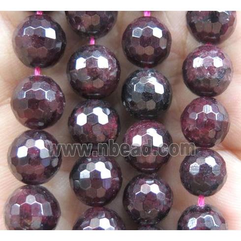 natural red garnet beads, faceted round