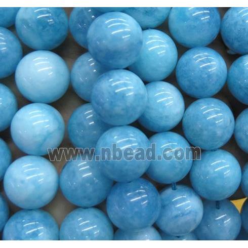 blue sponge quartz bead, round