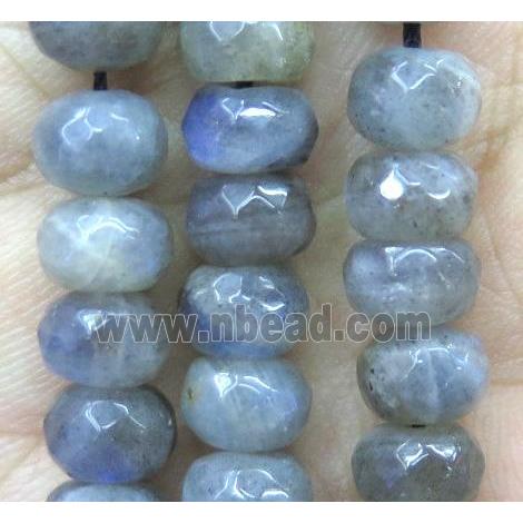 Labradorite bead, faceted rondelle