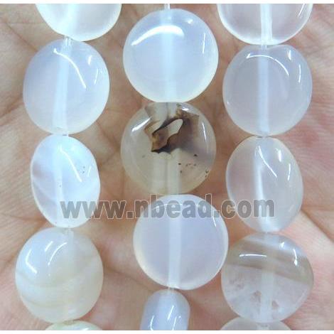natural Heihua Agate bead, flat-round