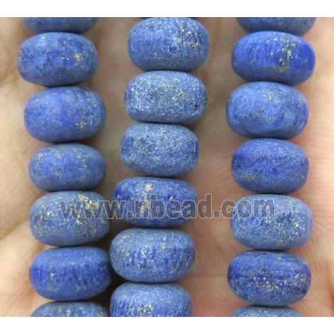 matte lapis lazuli bead, rondelle