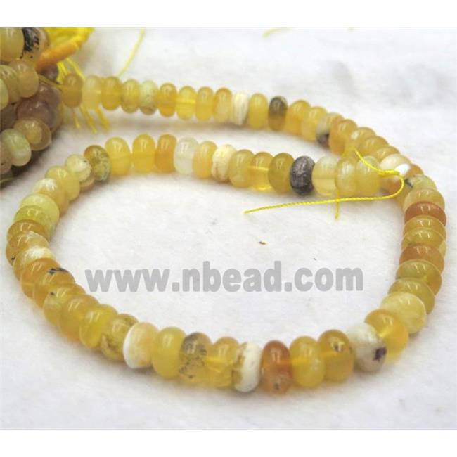 yellow Opal Stone bead, rondelle