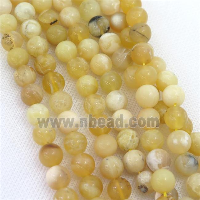 round yellow Opal Jasper beads