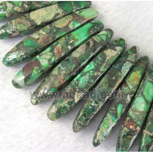 Imperial Jasper Beads for necklace, stick, green