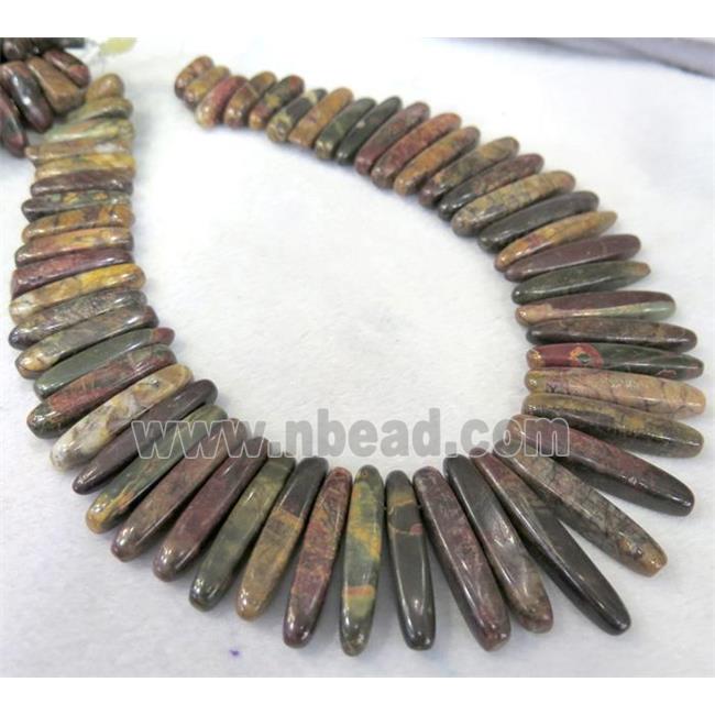 Picasso Jasper stick Beads for necklace