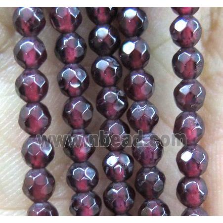 red Garnet bead, faceted round