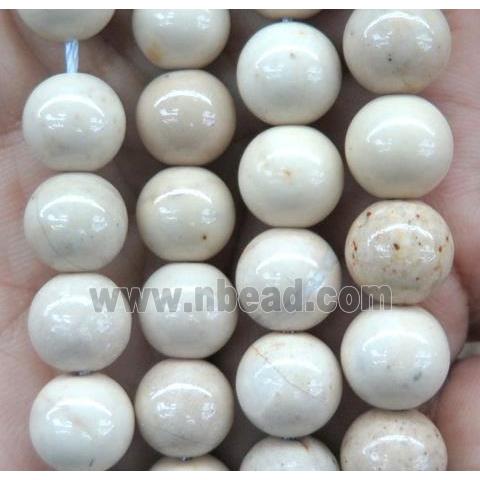 natural white african River Jasper Beads, round, AA-grade