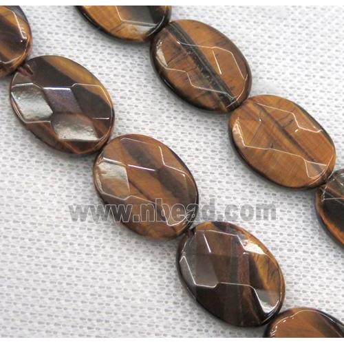 tiger eye stone bead, faceted oval