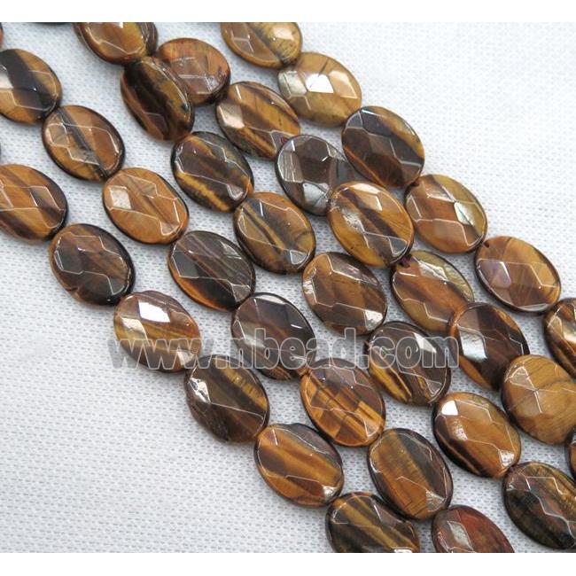 tiger eye stone bead, faceted oval