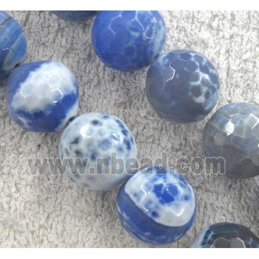 blue fire agate bead, faceted round