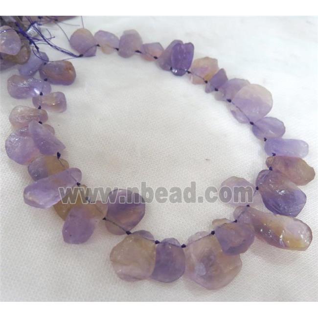 Ametrine chip bead, freeform, purple