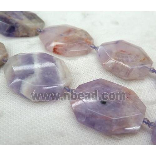 Chalcedony slice beads, faceted freeform, purple