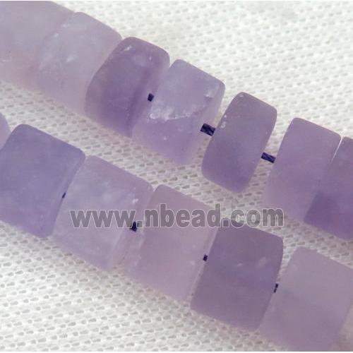 matte Amethyst heishi beads, purple