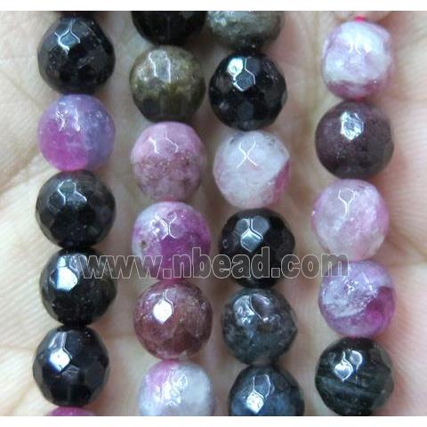 colorful tourmaline beads, faceted round