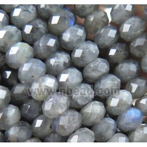 labradorite beads, faceted rondelle