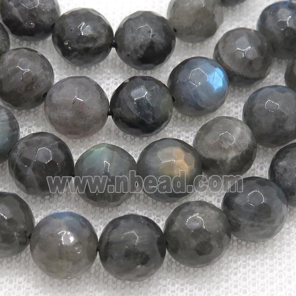 Labradorite bead, faceted round, A grade