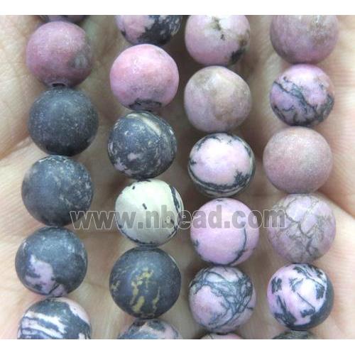 Rhodonite Beads, matte round