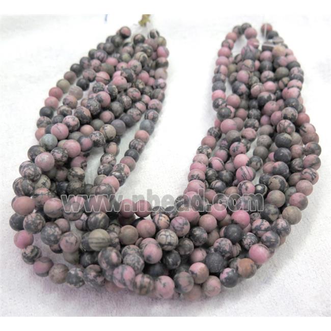 Rhodonite Beads, matte round